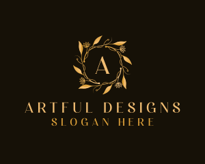 Luxury Wreath Flower logo design