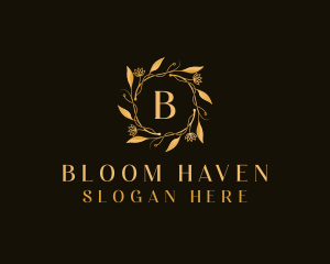 Luxury Wreath Flower logo design