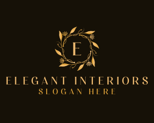 Luxury Wreath Flower logo design