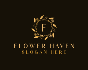 Luxury Wreath Flower logo design