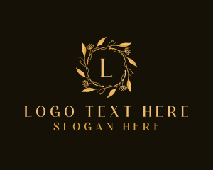 Landscaping - Luxury Wreath Flower logo design