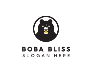 Boba - Bear Milk Tea logo design