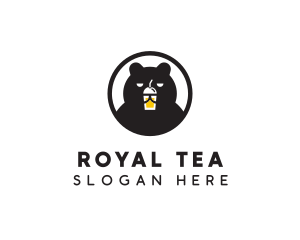 Bear Milk Tea  logo design