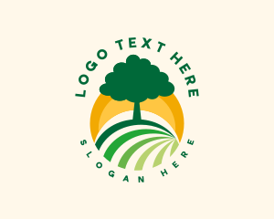 Sustainable - Farm Field Tree logo design