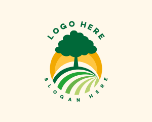 Orchard - Farm Field Tree logo design