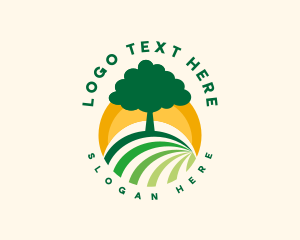 Natural - Farm Field Tree logo design