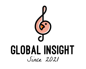 Finch - Parakeet G Clef Music logo design