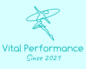 Performance - Monoline Gymnast Dancer logo design