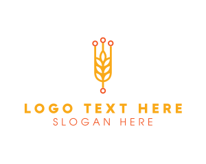 Vegan - Wheat Rice Grain logo design
