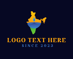 Hindu - India Map Meditation logo design