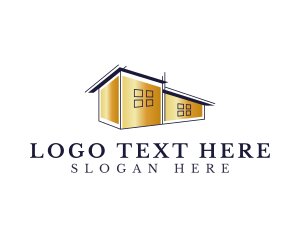 House - Golden Realty House logo design