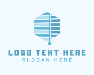 Shades - Blue Window Blinds logo design