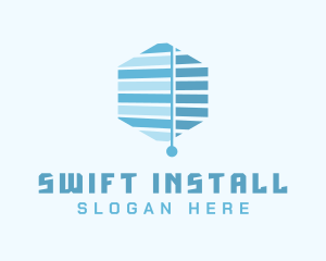 Installation - Blue Window Blinds logo design