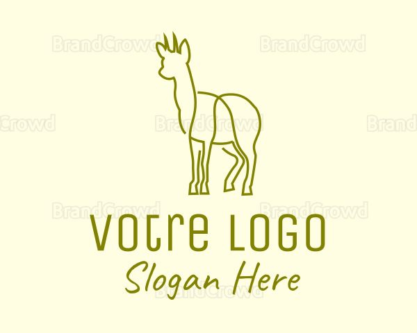 Deer Doe Animal Line Art Logo