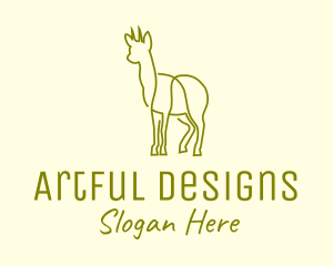 Deer Doe Animal Line Art logo design