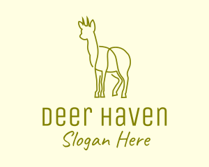 Deer Doe Animal Line Art logo design