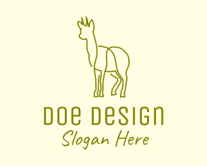 Deer Doe Animal Line Art logo design