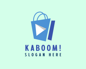 Youtube - Media Player Shopping Bag logo design