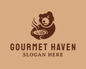 Hot Ramen Bear logo design