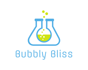 Science Lab Flasks logo design