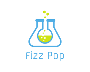 Bubbly - Science Lab Flasks logo design