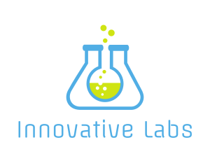 Science Lab Flasks logo design