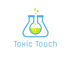 Toxic - Science Lab Flasks logo design