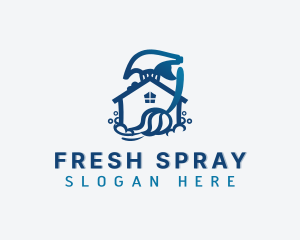 Sanitation Spray Cleaning logo design