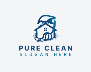 Sanitation Spray Cleaning logo design