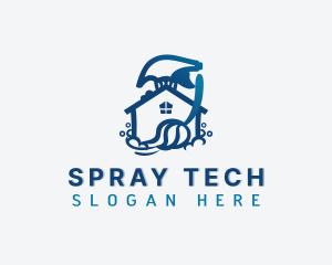 Sanitation Spray Cleaning logo design