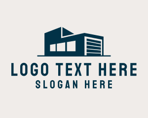 Delivery - Shipping Warehouse Building logo design