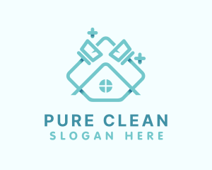 House Broom Cleaning logo design