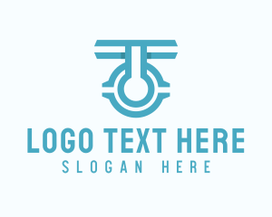Teal - Industrial Agency Letter T logo design