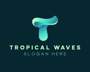 Gradient Wave Surfing logo design