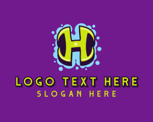 Teen - Graffiti Art Letter H logo design