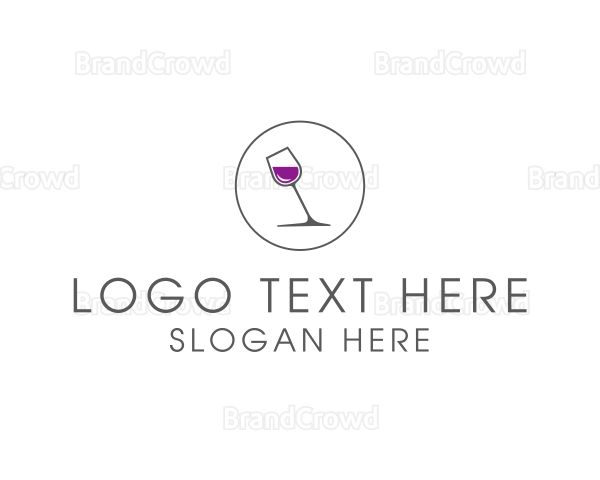 Minimalist Wine Glass Logo