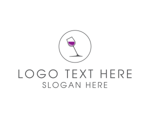 Minimalist Wine Glass logo design