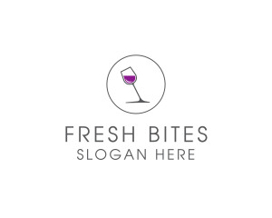 Round - Minimalist Wine Glass logo design