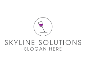 Minimalist Wine Glass logo design