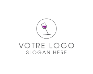 Night Club - Minimalist Wine Glass logo design