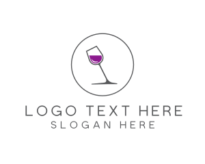 Wine - Minimalist Wine Glass logo design