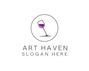 Minimalist Wine Glass logo design