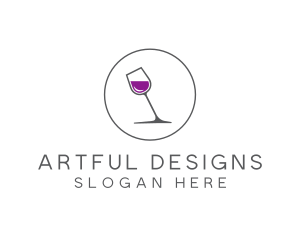 Minimalist Wine Glass logo design