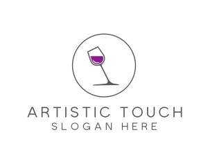 Minimalist Wine Glass logo design