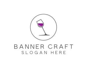 Minimalist Wine Glass logo design