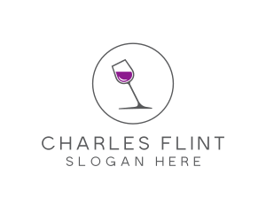 Minimalist Wine Glass logo design