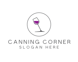 Minimalist Wine Glass logo design