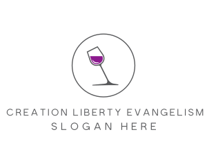 Minimalist Wine Glass logo design