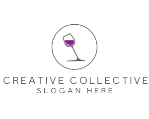 Minimalist Wine Glass logo design