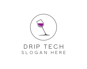 Minimalist Wine Glass logo design